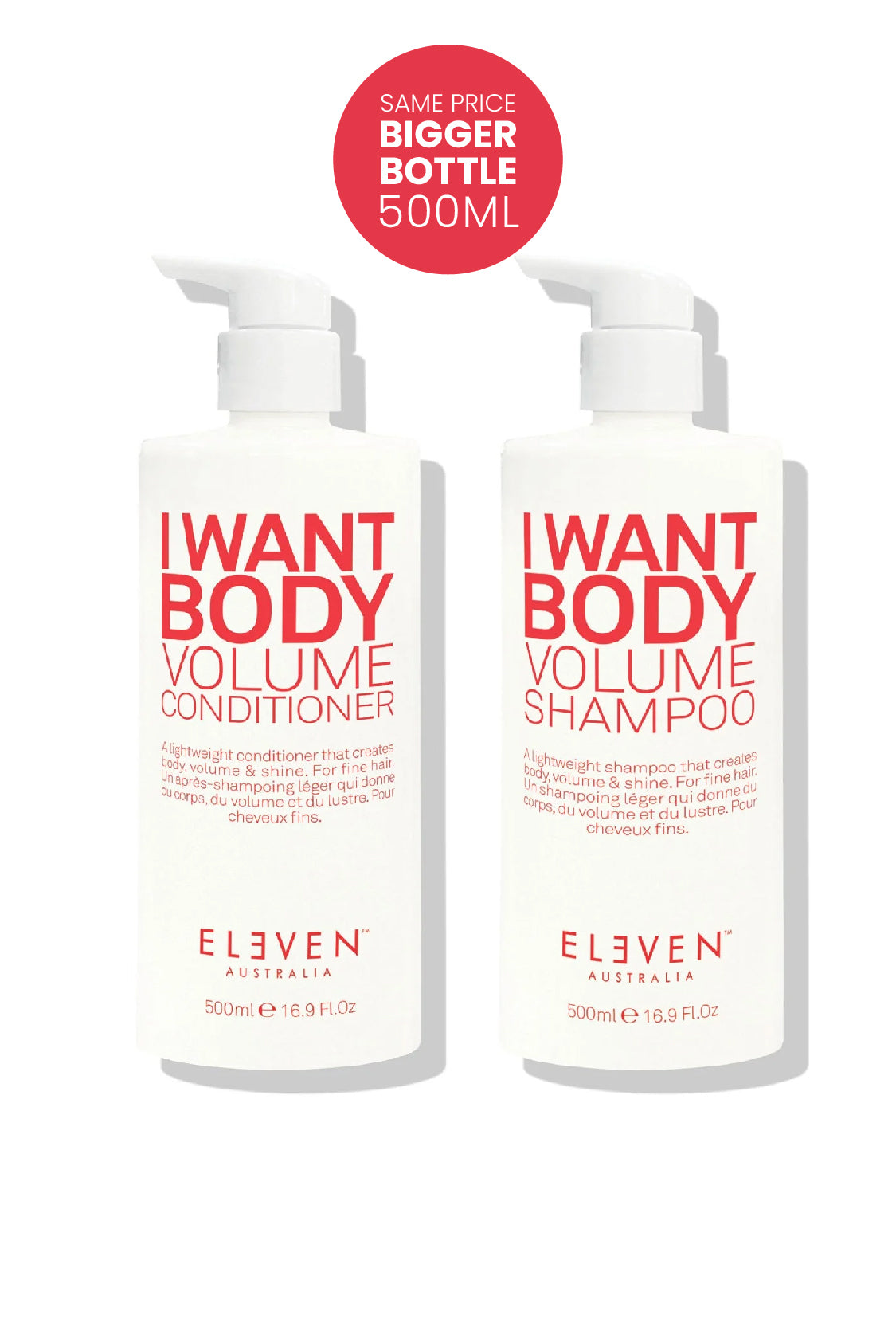 FAMILY DUO I WANT BODY VOLUME SHAMPOO & CONDITIONER 500ML - ELEVEN Australia